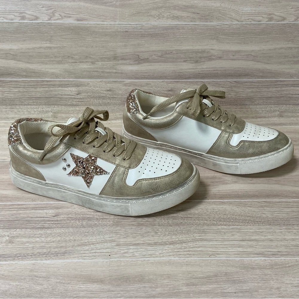 HEY GIRL by CORKYS / Constellation Sneakers Gold Size 8